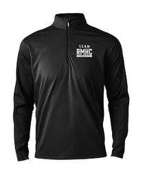 Black Embroidered Mens Interlock 1/4 Zip