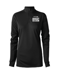 Black Embroidered Ladies Interlock 1/4 Zip