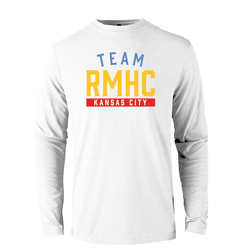 White Mens Long Sleeve Tri-Blend Tee